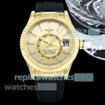 FH Factory Swiss Clone Rolex Gain Weight Skywalker Yellow Gold 42mm Oysterflex Strap Watch 